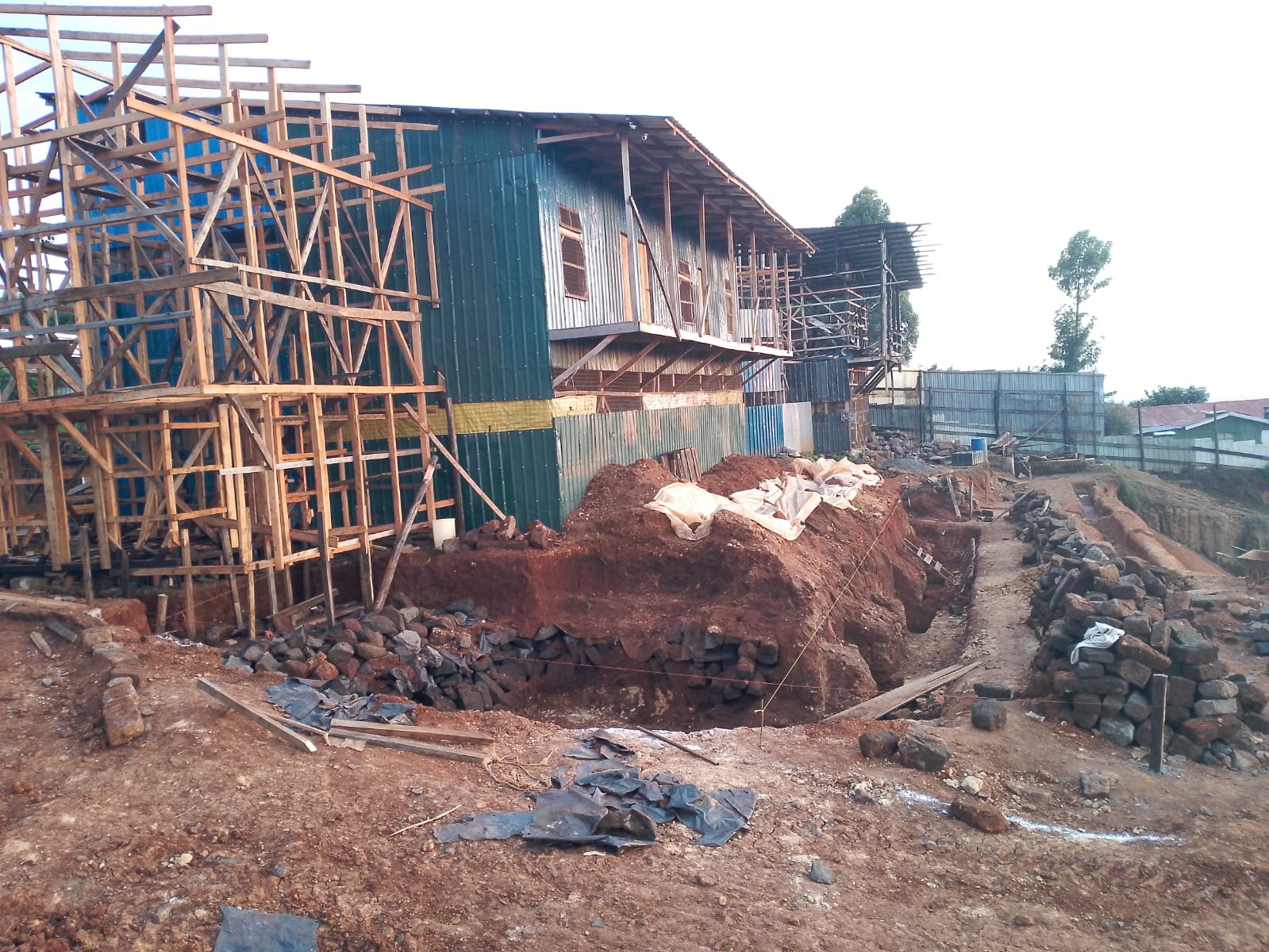 Building exterior works and finishing phase in Kenya